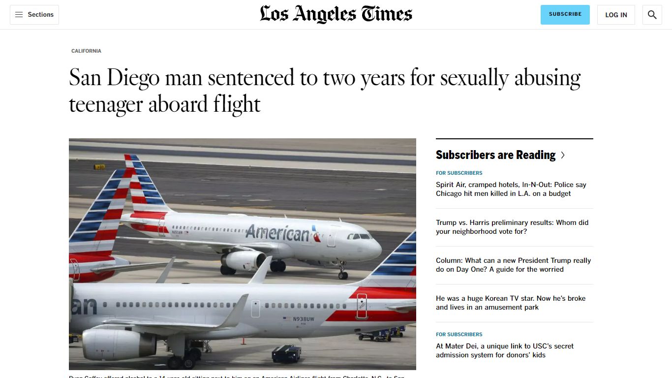 San Diego man sentenced for sexually abusing teenager aboard flight ...